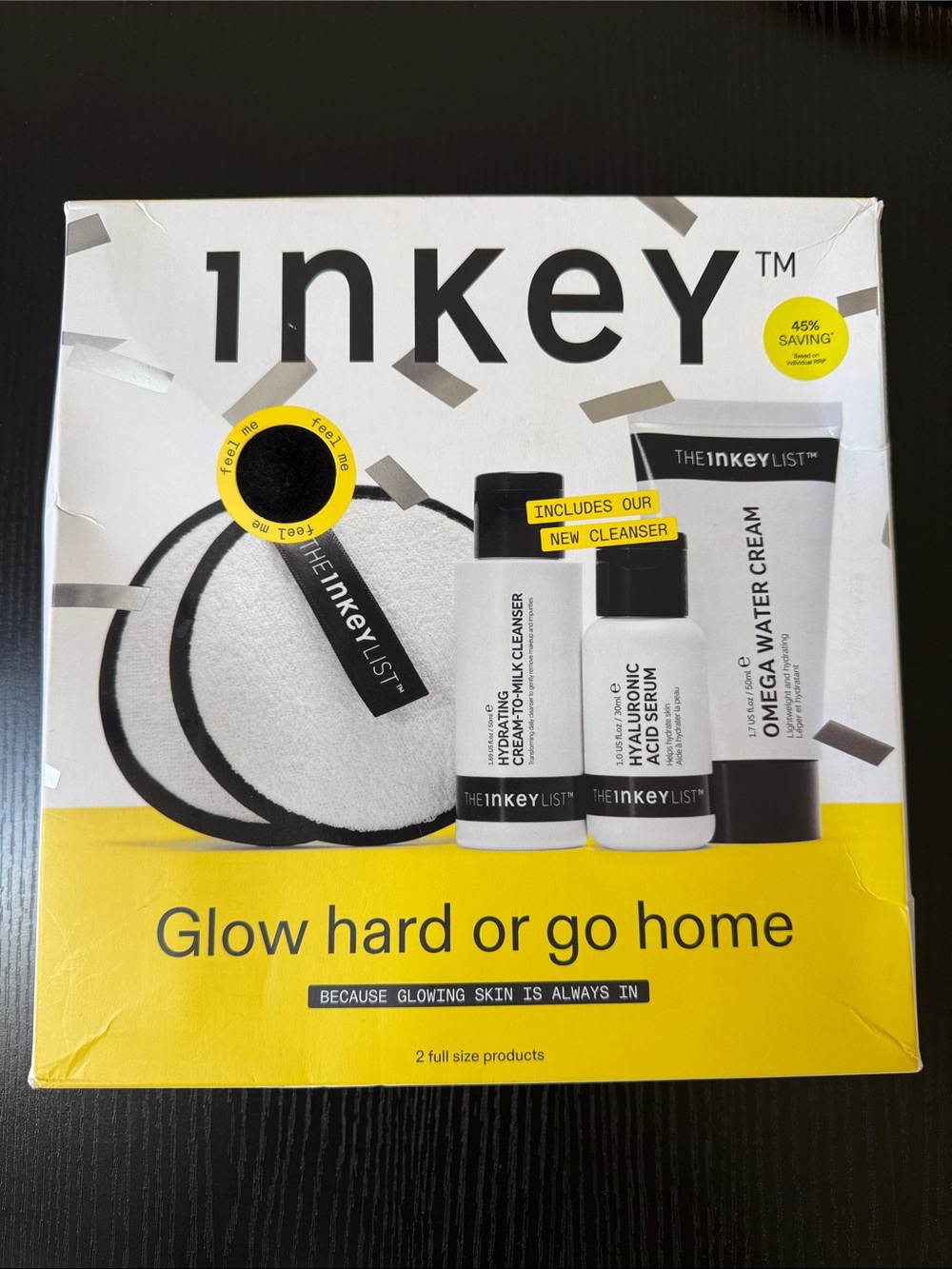 The INKEY List Glow Hard or Go Home Skincare Set – White & Yellow